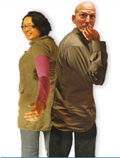 Image of presenters Riria Hotere and Simon Morton